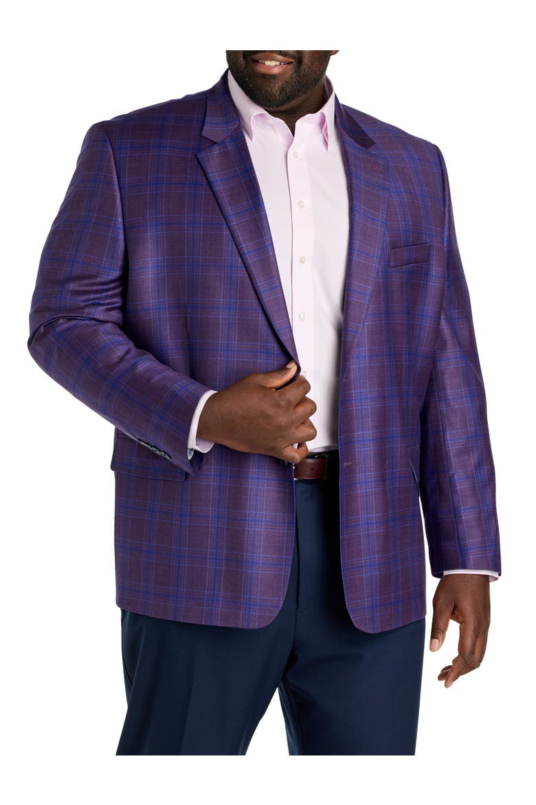 Big & Tall Bright Plaid Sport Coat, Main, color, PLUM