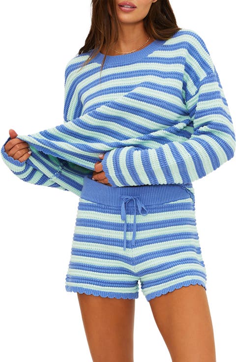 Stripe Cotton Cover-Up Sweater
