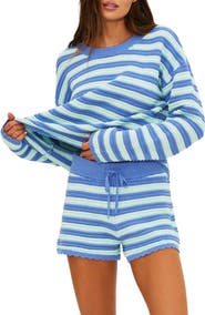 Beach Riot Stripe Cotton Cover-Up Sweater