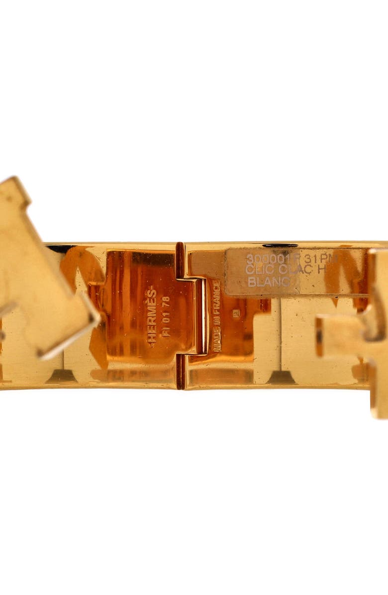 Pre-Owned Hermes Clic H Bracelet Enamel Wide, Alternate, color, White