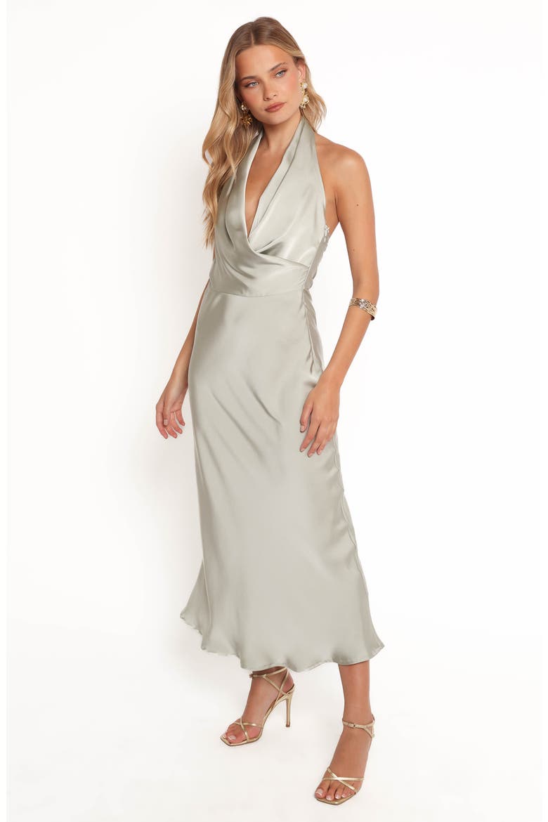 Cleo Halter Midi Dress, Alternate, color, SAGE