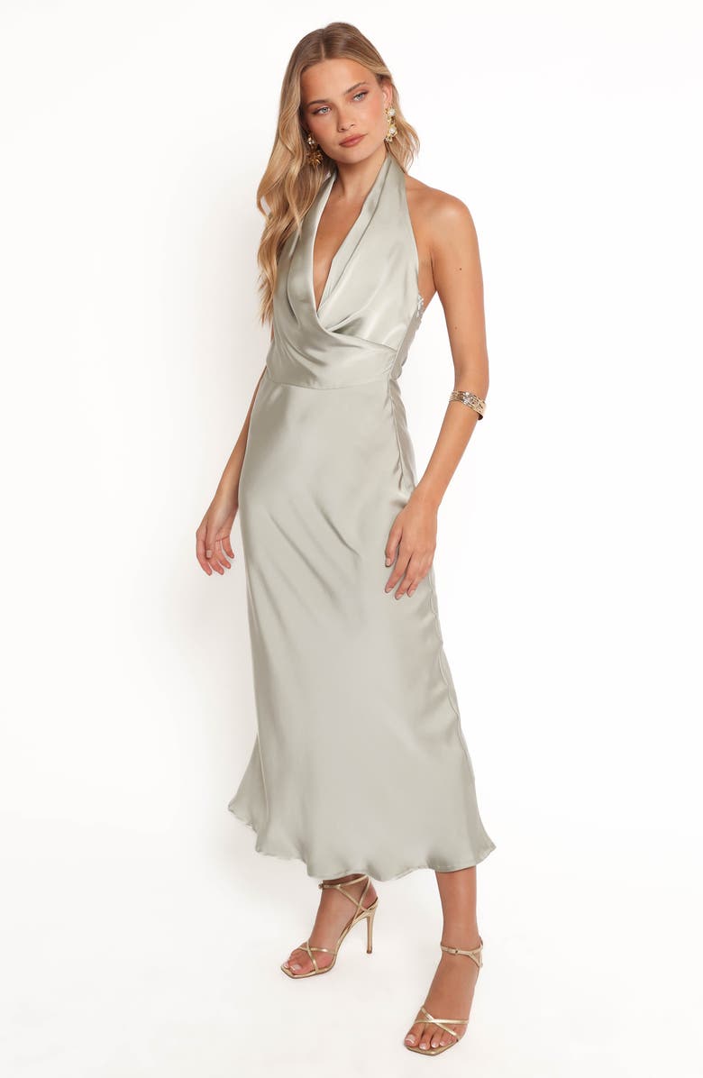 Petal & Pup Cleo Halter Midi Dress, Alternate, color, Sage