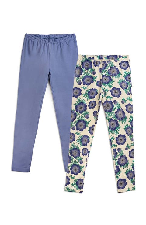 Organic Cotton Reinforced Knee Print Leggings 2-pk