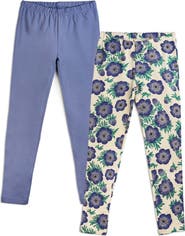 Mightly Organic Cotton Reinforced Knee Print Leggings 2-pk