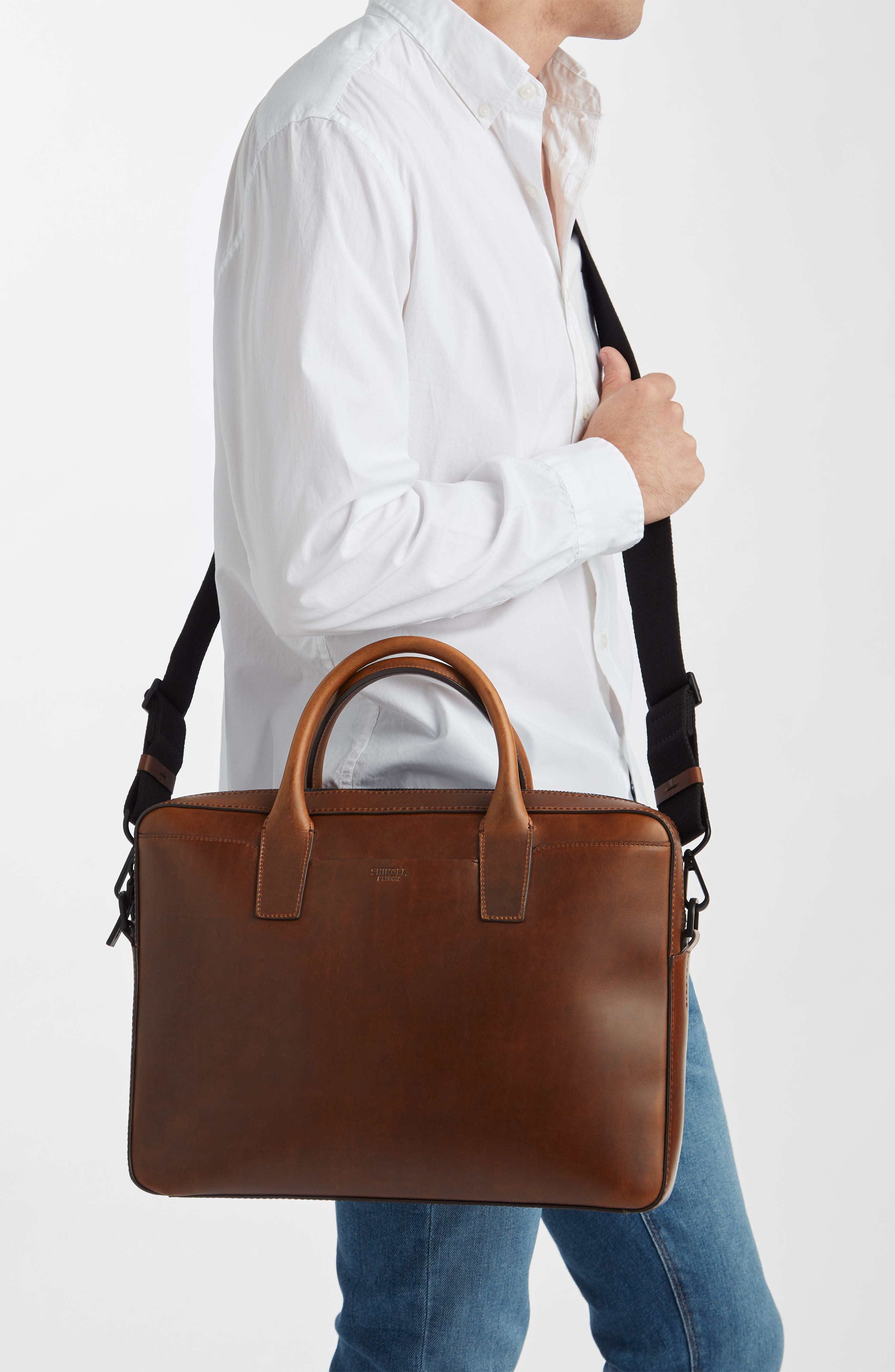 Shinola Fulton Navigator Leather Briefcase, Alternate, color, 