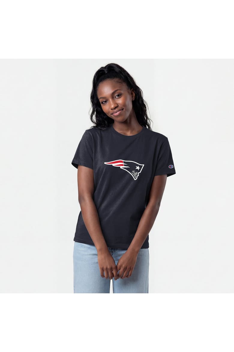 Women's Champion  Navy New England Patriots Logo T-Shirt, Main, color, Navy