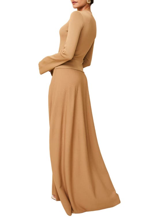 Solid & Striped The Soglio Long Sleeve Maxi Dress In Camel