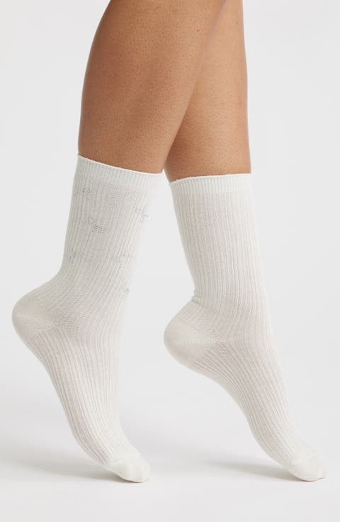 Sweeney Crystal Mini Bow Crew Socks