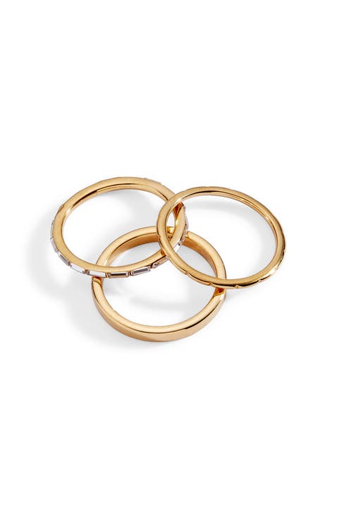 Baguette Stacking Ring Set of 3