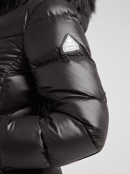 Jack1t Diamond Belted Extra Long Down Coat In Black