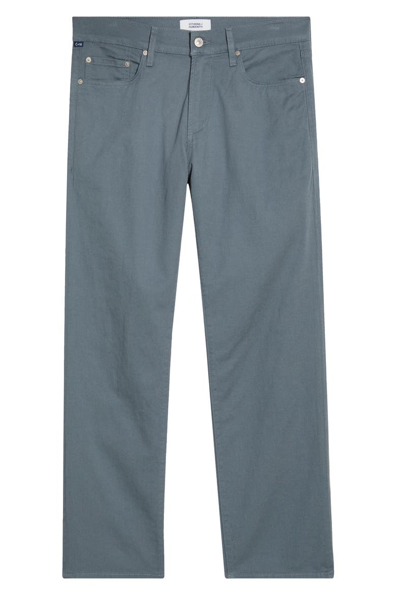 Elijah Relaxed Straight Stretch Cotton & Linen Pants, Alternate, color, STONE BLUE