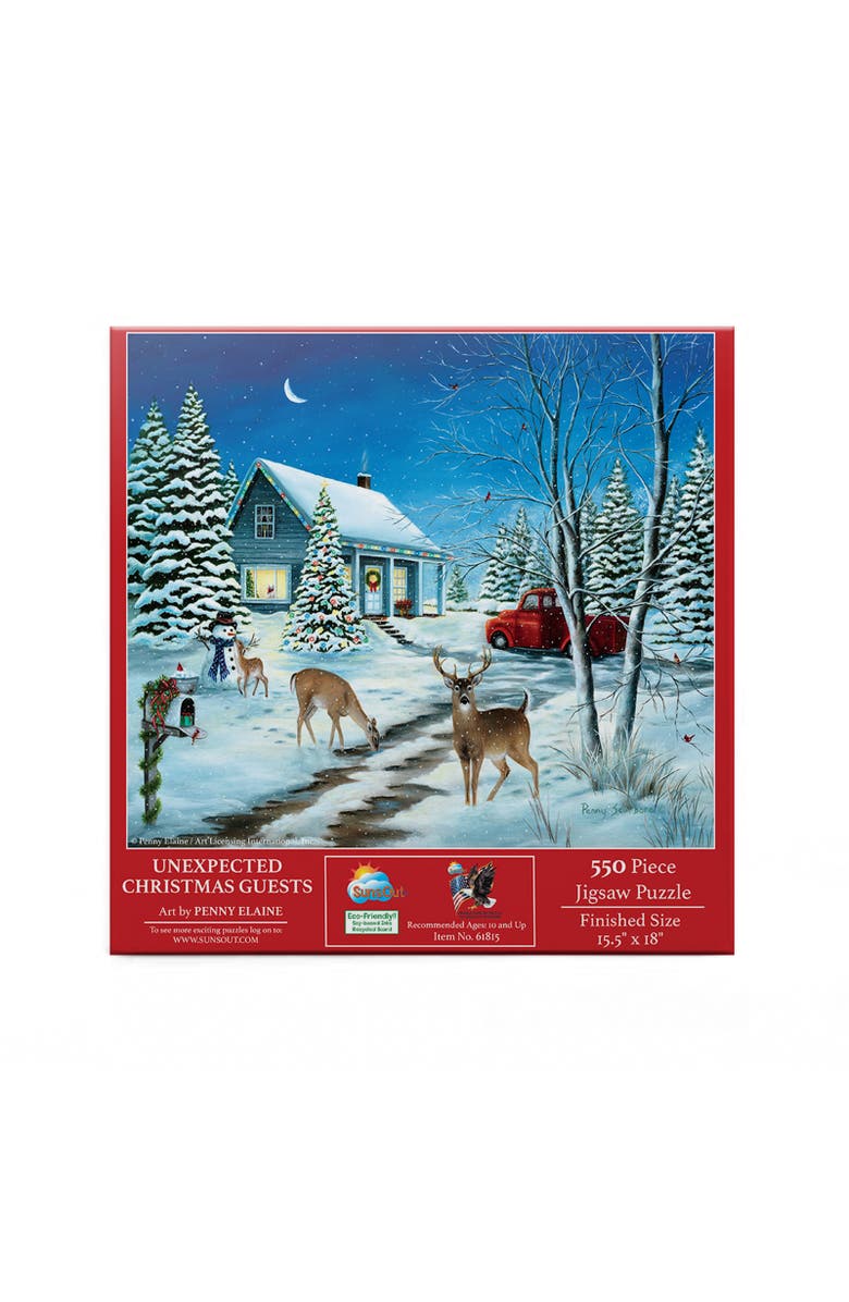 Sunsout Unexpected Christmas Guests 500 piece Jigsaw Puzzle for Adults, Alternate, color, Multicolor