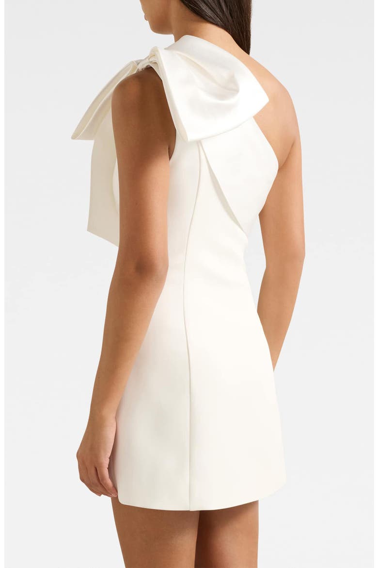 Holly Bow Shoulder Minidress, Alternate, color, PORCELAIN