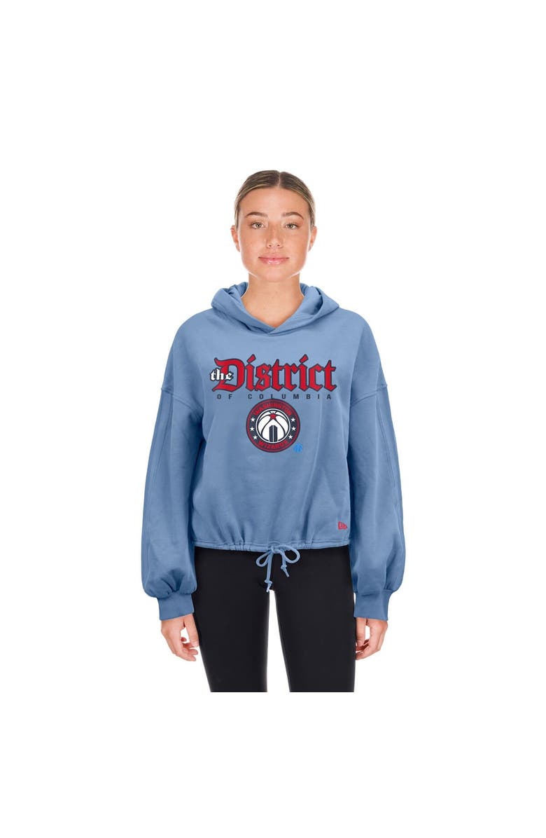 New Era Women's New Era Powder Blue Washington Wizards 2024/25 City Edition Cropped Pullover Hoodie, Alternate, color,