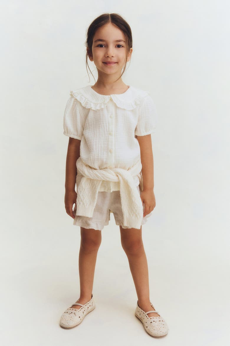 Cotton Muslin Blouse, Alternate, color, Cream