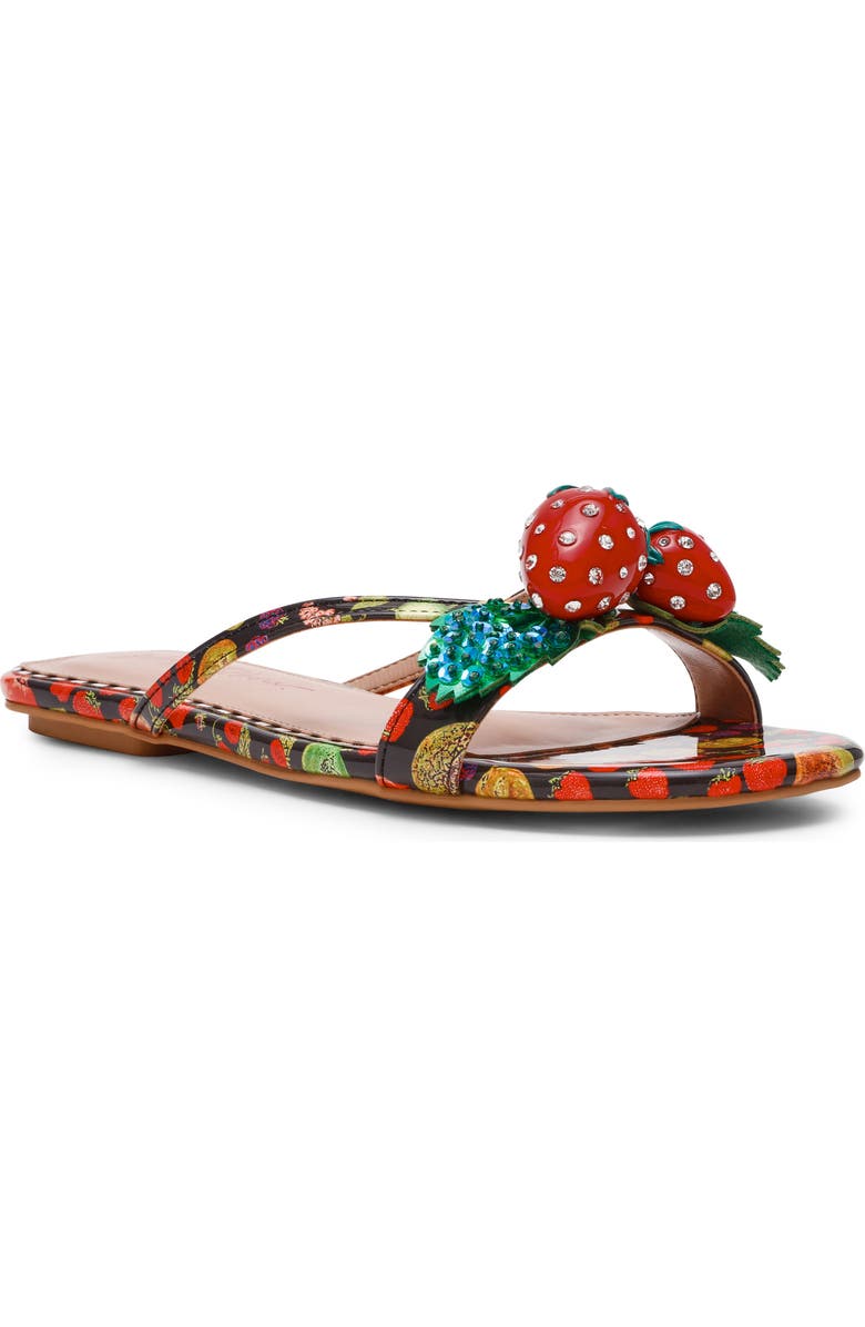 Betsey Johnson Garrik Sandal, Main, color, Black Multi
