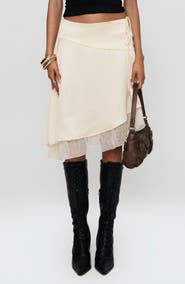 Princess Polly Rosemead Layered Asymmetric Satin Skirt