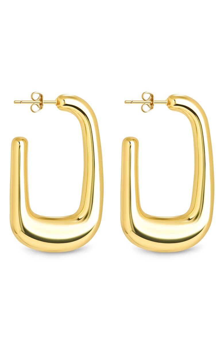 Sterling Forever Veronica Tube Hoop Earrings, Alternate, color, Gold