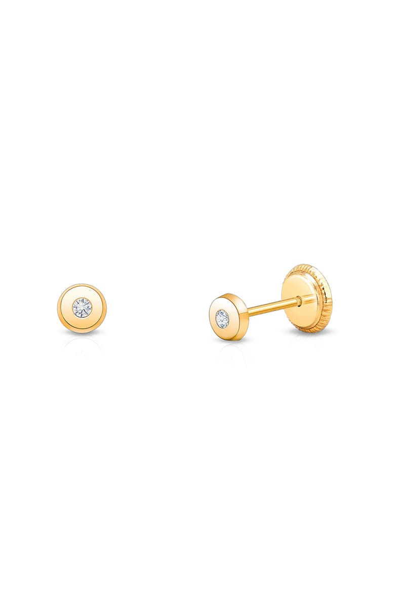 Tiny Blessings 14K Gold Little Darling Genuine Diamond Studs Screw Back Earrings, Main, color, 14K Yellow Gold