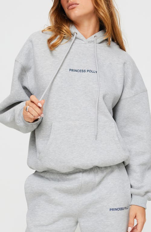 Shop Princess Polly Logo Graphic Hoodie In Grey