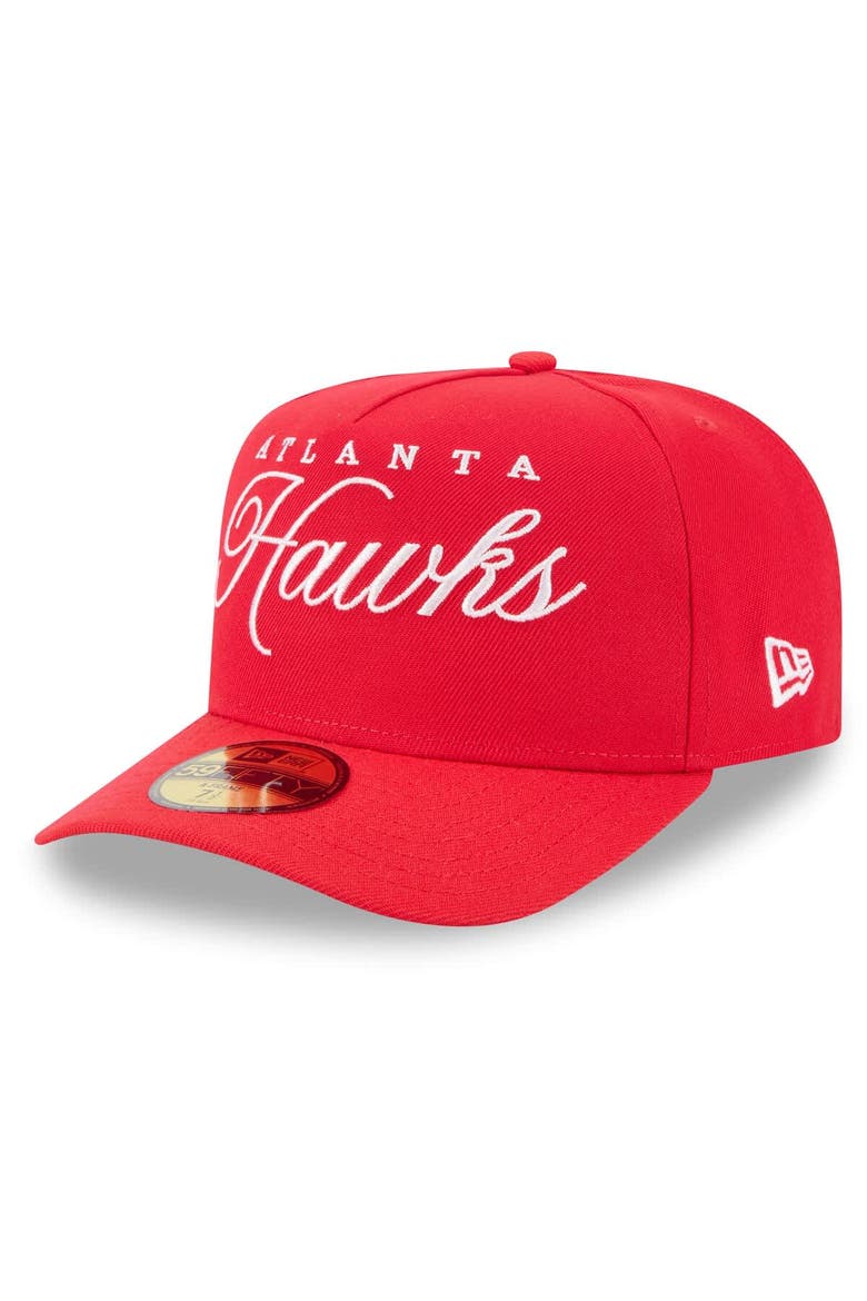 Men's New Era Red Atlanta Hawks 2025 NBA Draft A-Frame 59FIFTY Fitted Hat, Alternate, color, Red