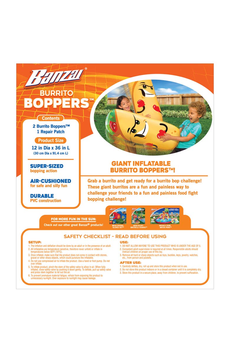Banzai 2 Inflatable 36in Bumpers Toys, Alternate, color, Multicolored
