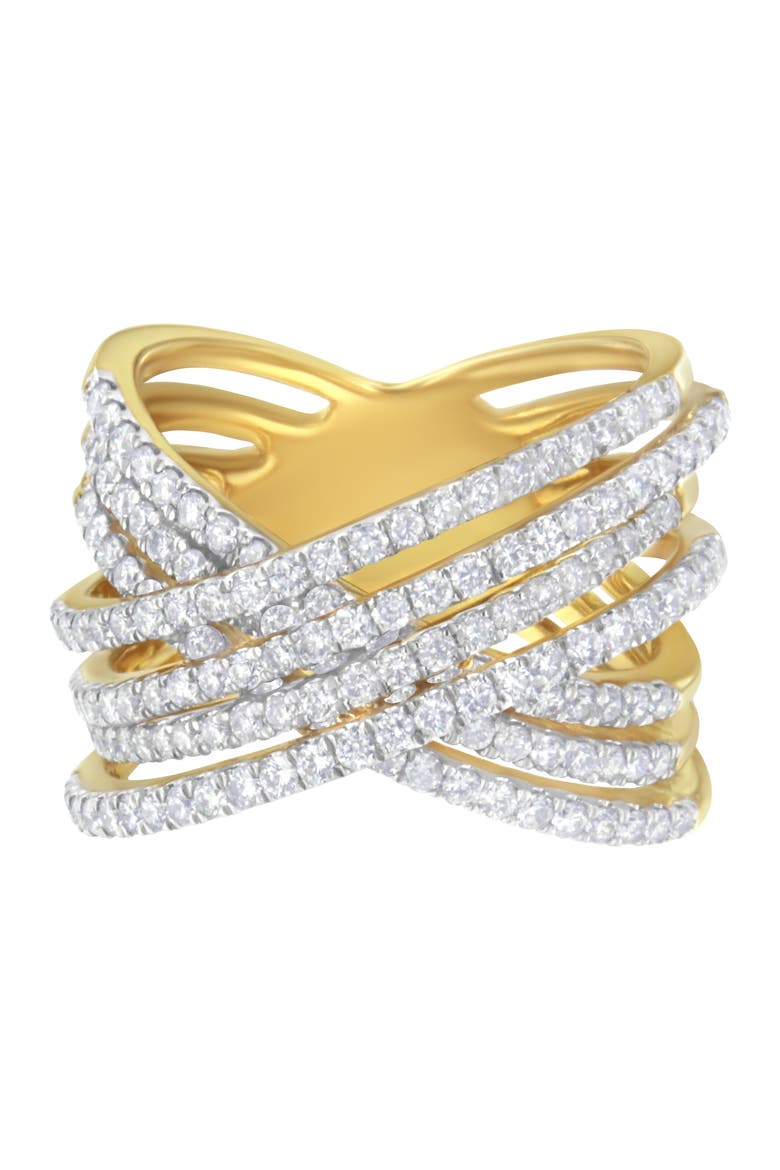 10KT Yellow Gold 1 5/8 cttw Diamond Bypass Ring, Main, color, Yellow