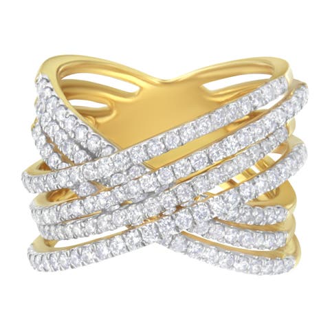 10KT Yellow Gold 1 5/8 cttw Diamond Bypass Ring