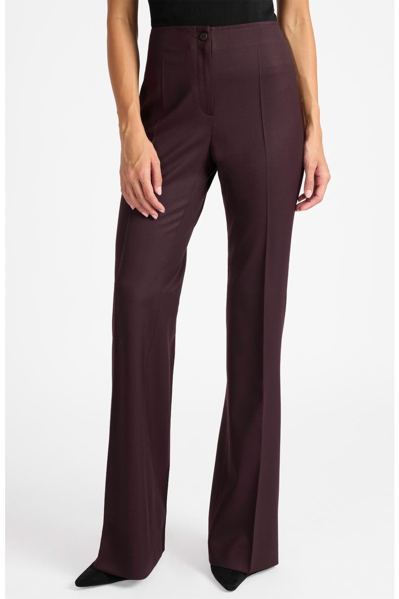 Elizabeth Flared Leg Pant in Virgin Wool Stretch, Main, color, RAISIN