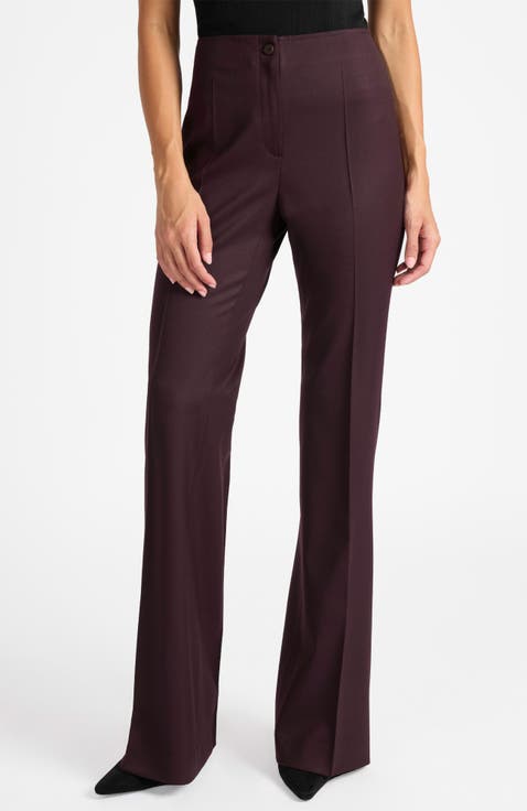 Elizabeth Flared Leg Pant in Virgin Wool Stretch