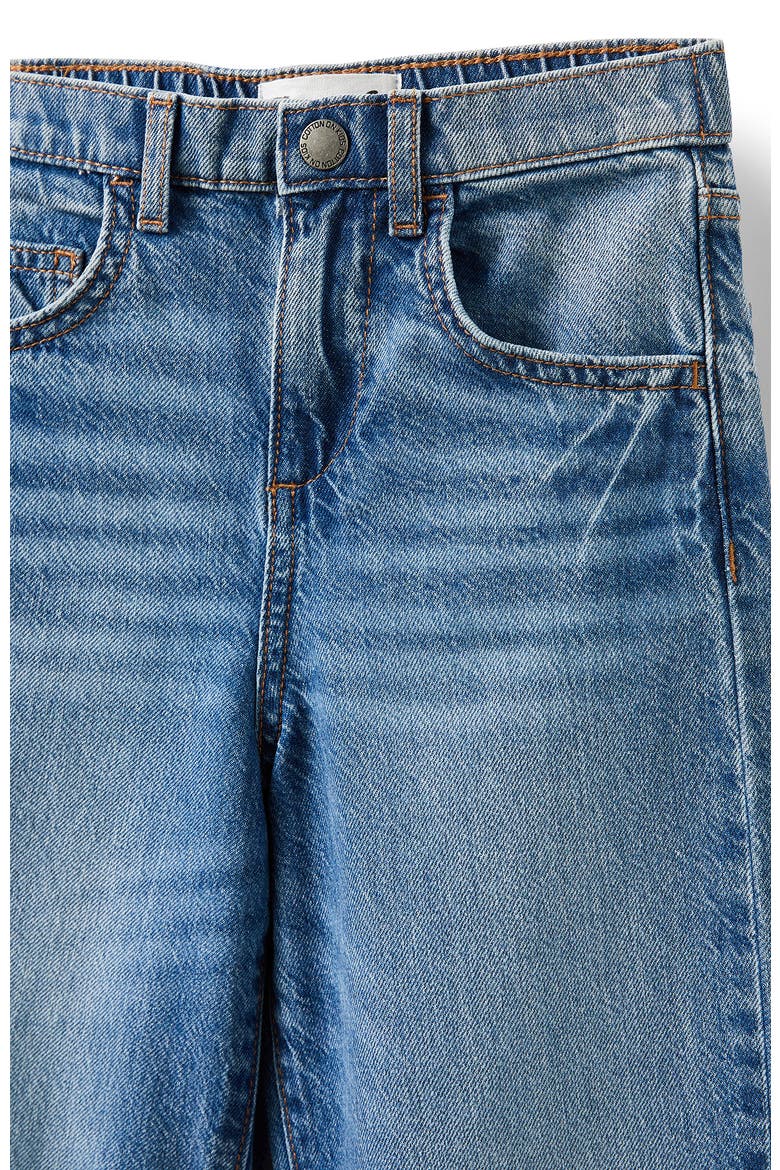 Kid's Unisex Barrel Leg Denim Jean, Alternate, color, Blue Haven Mid Blue
