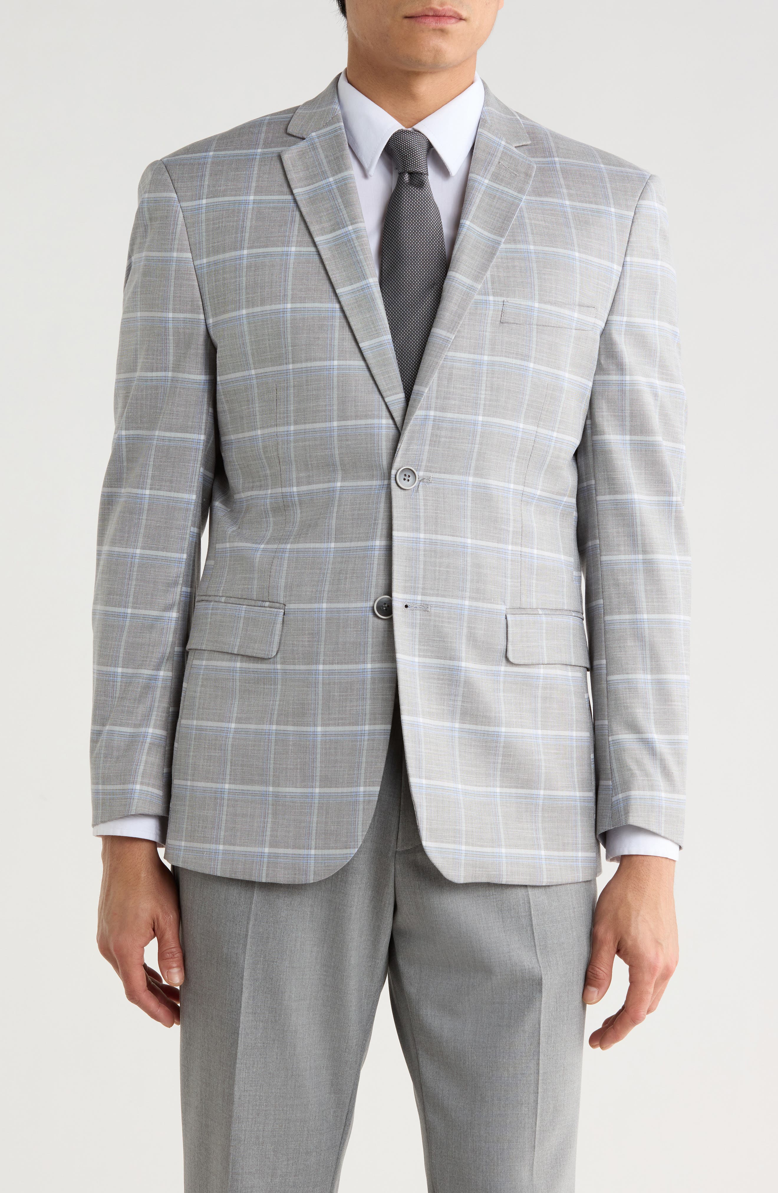Gino Vitale Slim Fit Windowpane Blazer