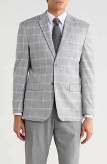Gino Vitale Slim Fit Windowpane Blazer