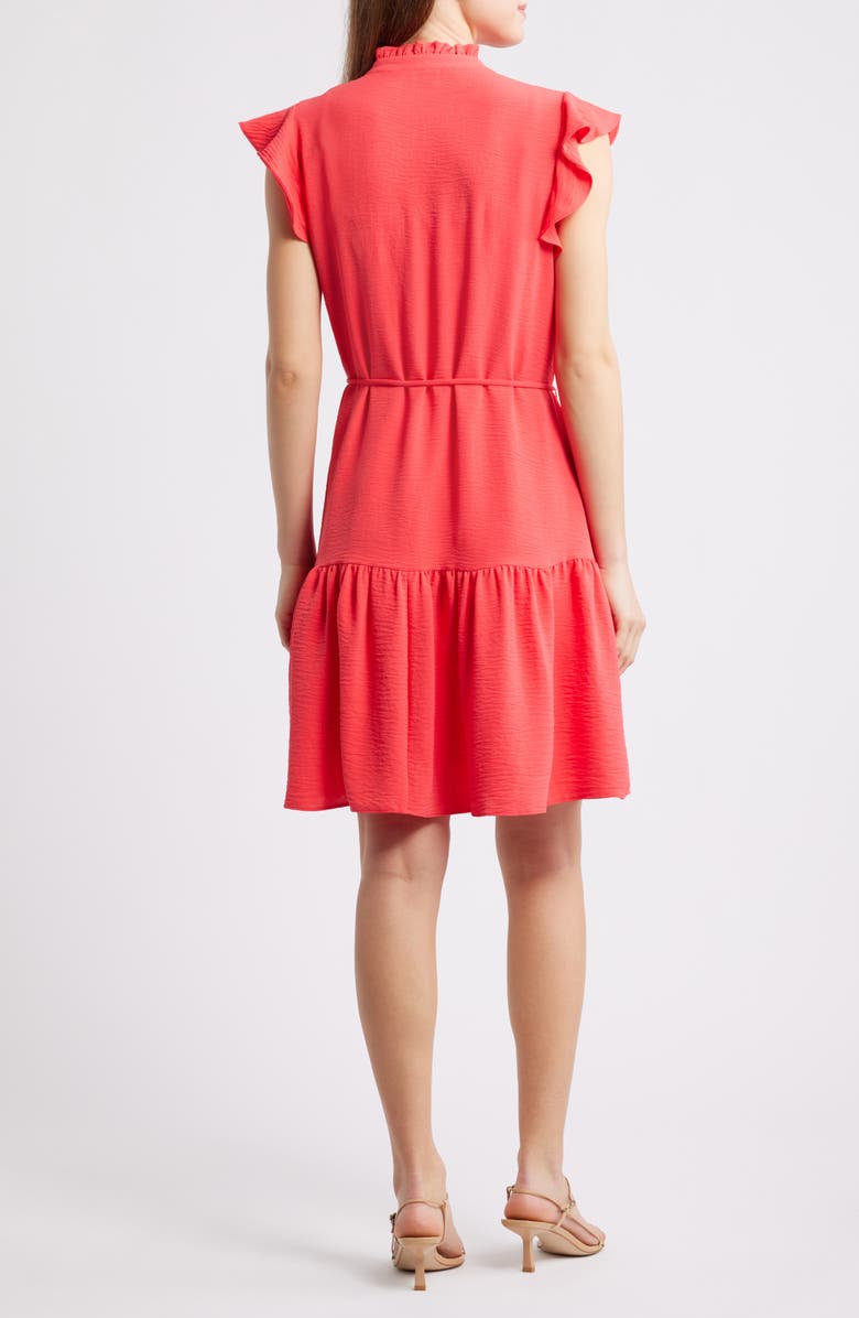 Julia Jordan Flutter Sleeve Shirtdress, Alternate, color, Coral