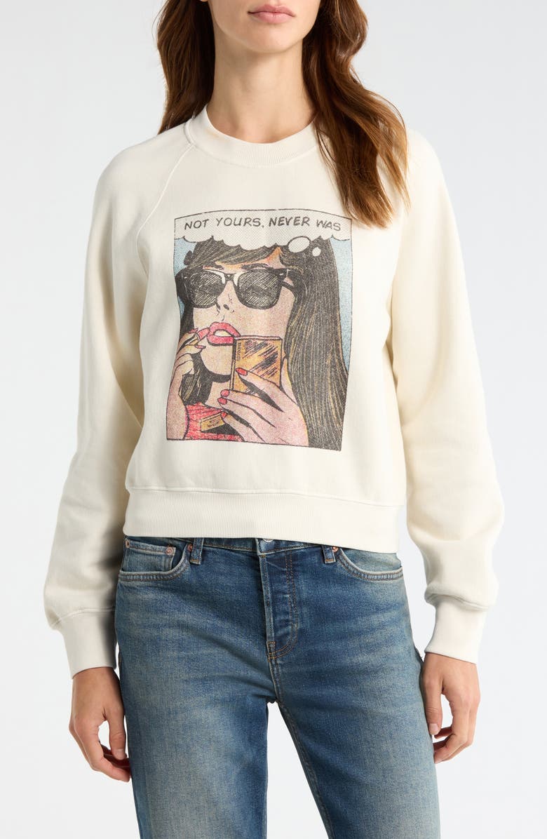 Re/Done Not Yours Graphic Sweatshirt, Main, color, Vintage White