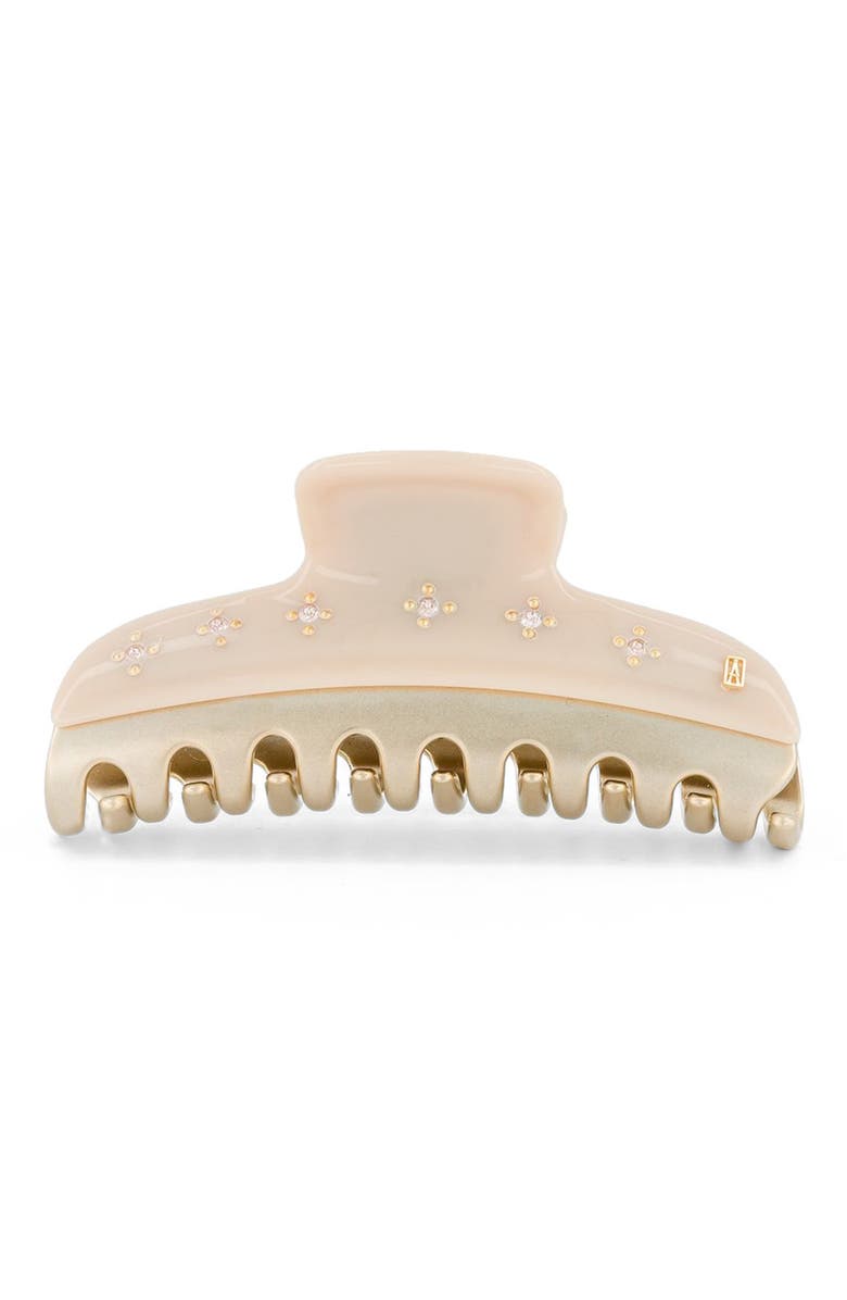 Alexandre de Paris Soleil Levant Large Vendome Crystals Claw Clip, Main, color, Beige