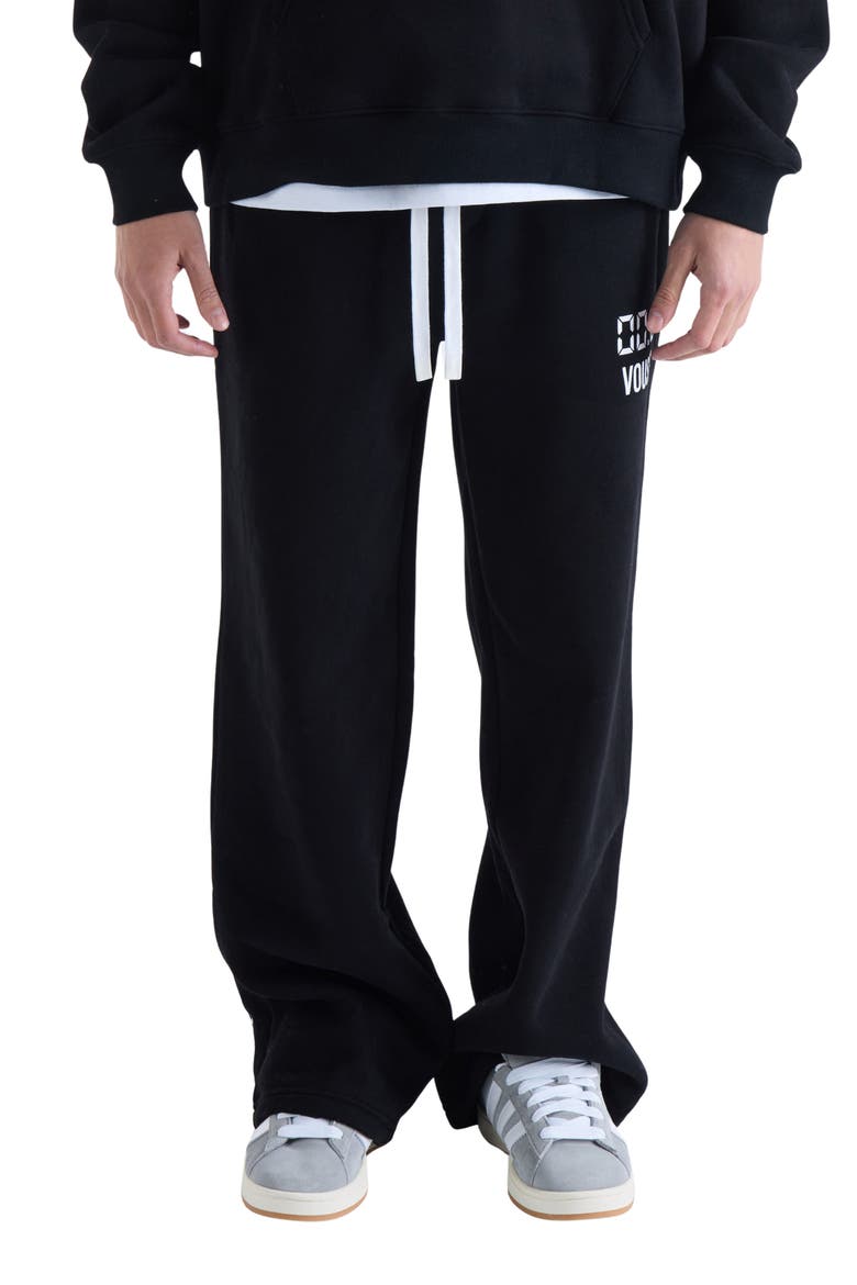 Us Against Time Fleece Track Pants, Main, color, BLACK
