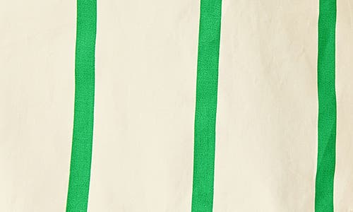 English Factory Striped Kaftan Mini Dress In Cream Green Stripe In Green Multi