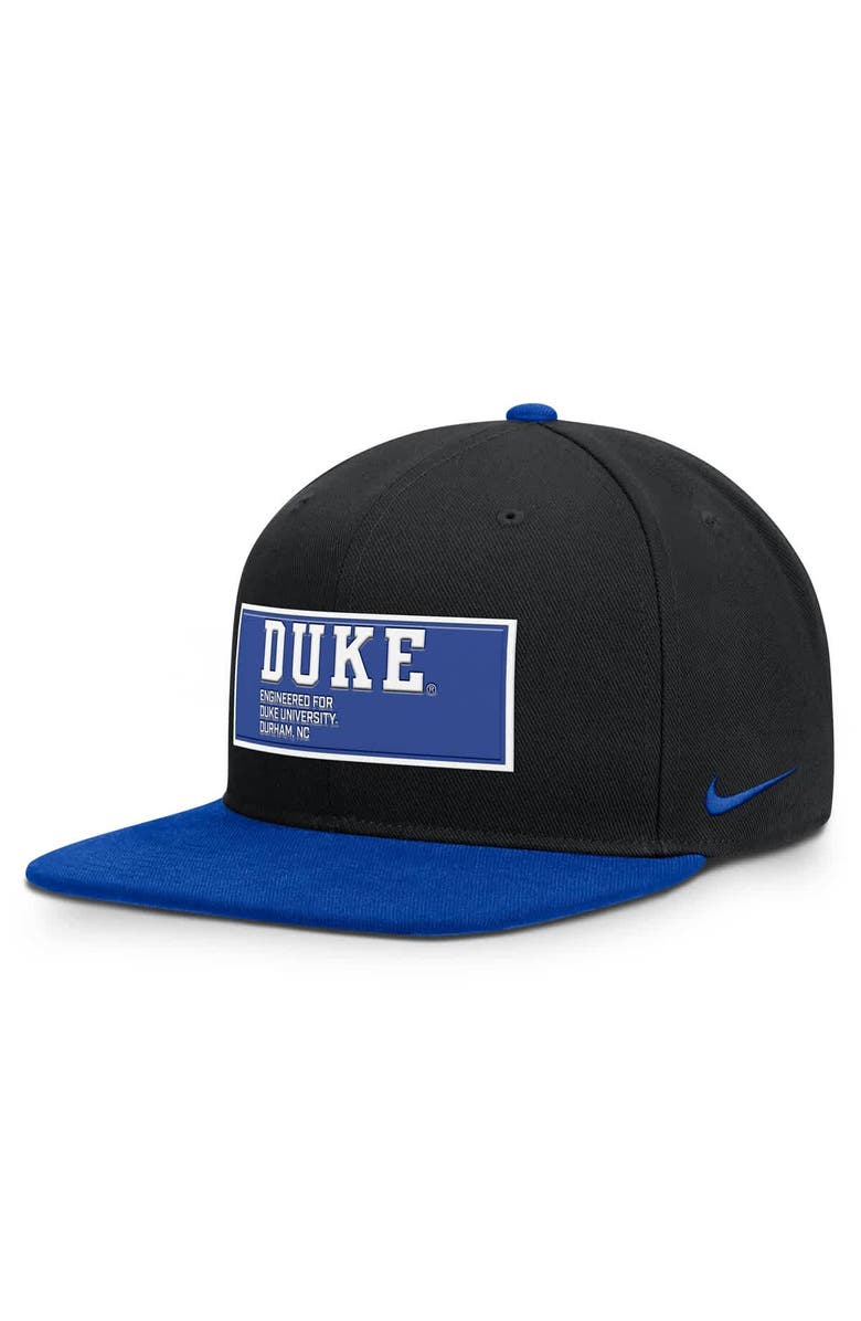 Nike Men's Nike Black/Royal Duke Blue Devils 2025 On-Field Patch Pro Dri-FIT Snapback Hat, Main, color, Black