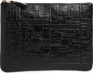 Comme des Garçons Wallets Embossed Logo Leather Pouch
