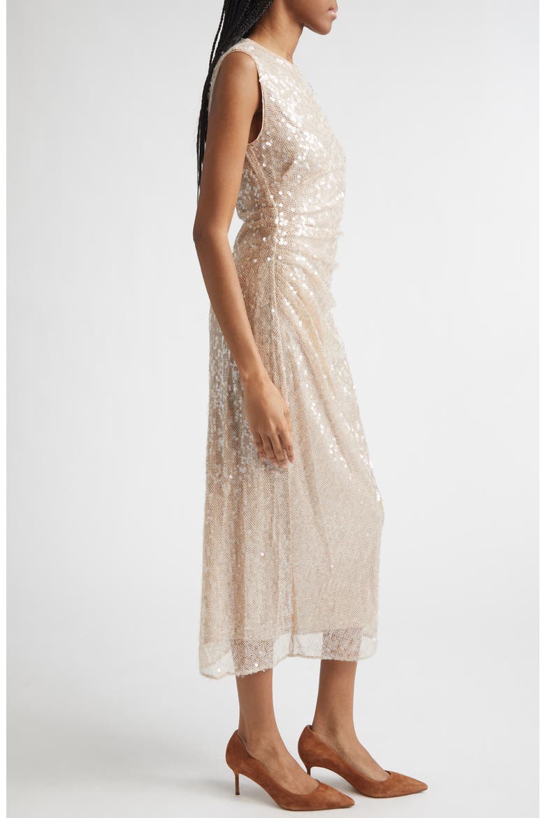 Kimberly Side Ruched Sequin Sheath Dress, Alternate, color, CHAMPAGNE