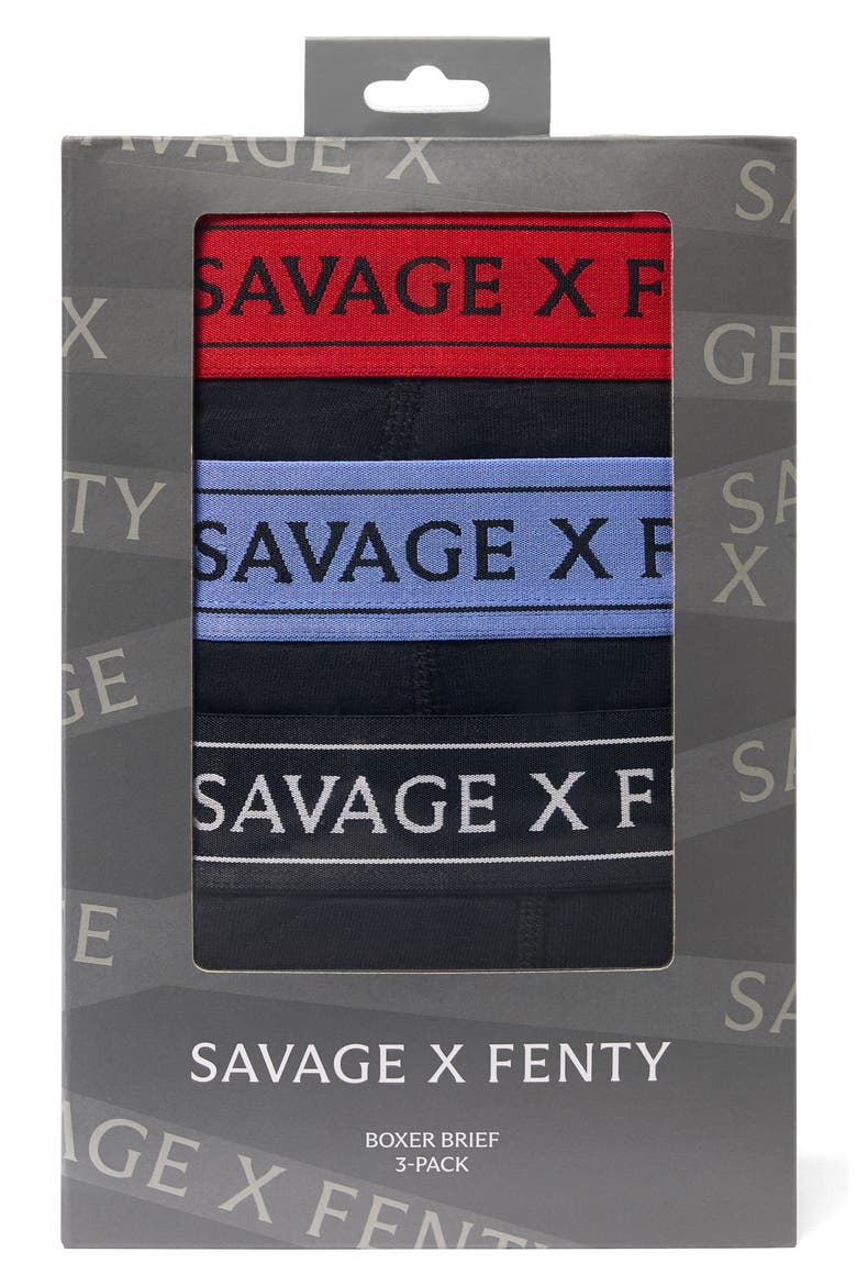 Savage Classics 3-Pack Boxer Briefs, Alternate, color, BLACK CAVIAR/ RED/ LAKE