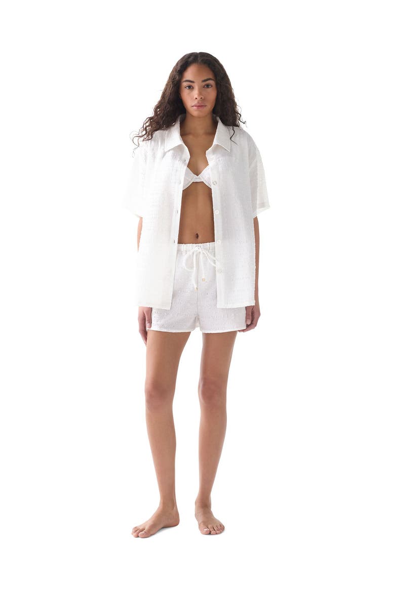 Short Sleeve Swim Shirt, Alternate, color, White