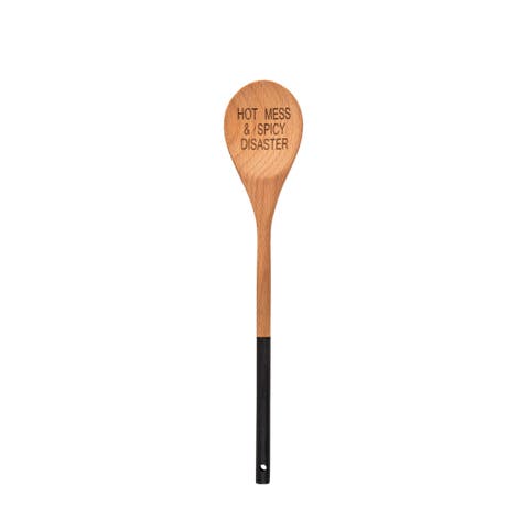 Hot Mess & Spicy Disaster Wooden Spoon Wood Brown
