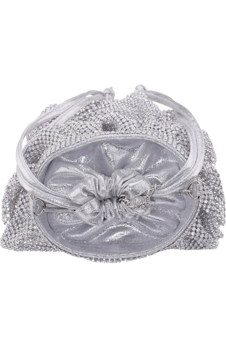 Nina Elegant Drawstring Clutch, Alternate, color, Silver