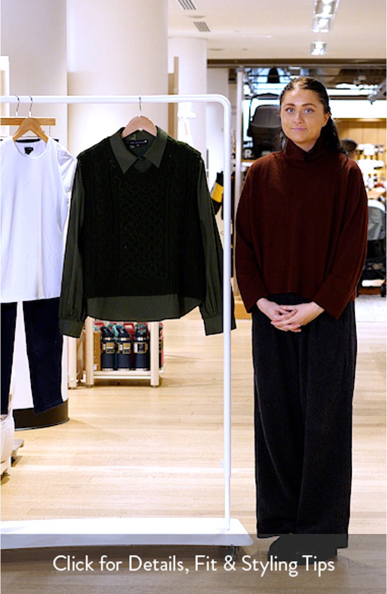 Mixed Media Cable Stitch Sweater, sales video thumbnail