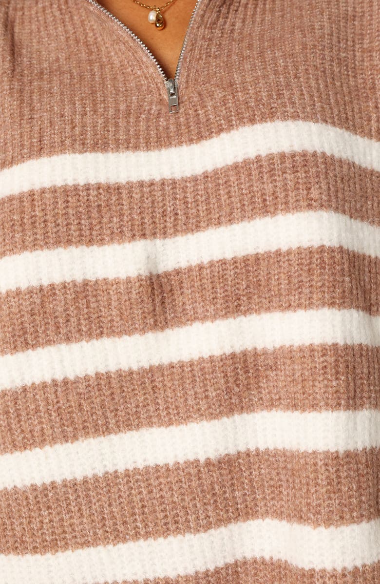Petal & Pup Miranda Stripe Quarter Zip Sweater, Alternate, color, 