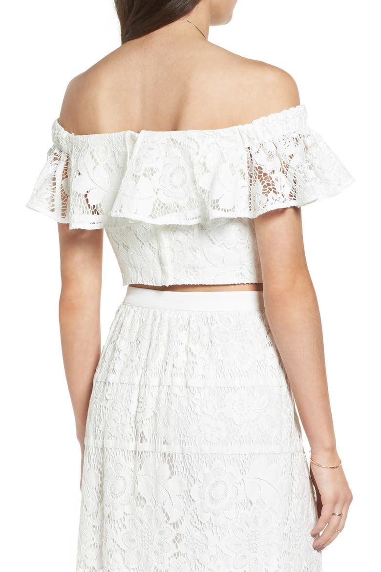 Roadside Off the Shoulder Top, Alternate, color, IVORY LACE