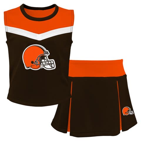 Girls Youth Brown/Orange Cleveland Browns Two-Piece Spirit Cheerleader Set