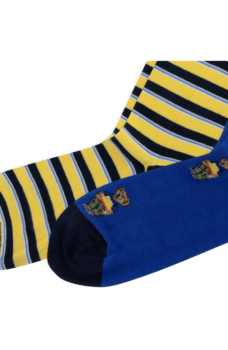 Polo Ralph Lauren Assorted 2-Pack Surf Club Mini Bear Socks, Alternate, color, Blue